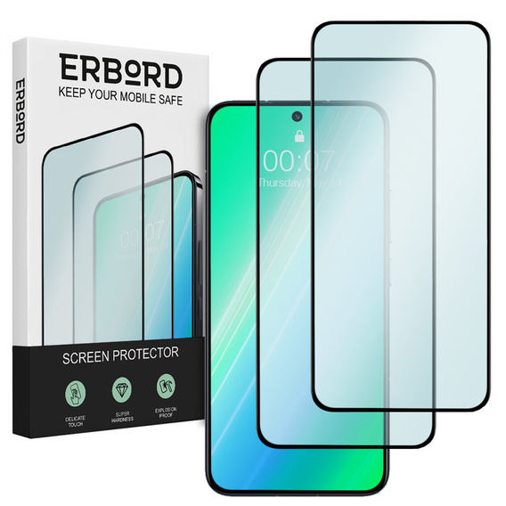 2x Tempered Glass for Xiaomi 13, ERBORD 3D full display