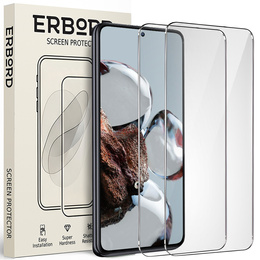 2x Tempered Glass for Xiaomi 12T/12T Pro, ERBORD 9H Hard Glass for phone screen
