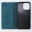 Case for iPhone 15 Pro, ERBORD Vintage, wallet with flap, blue