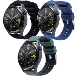 ERBORD Universal Silicone Strap 22mm, Dual Color, black / black buckle