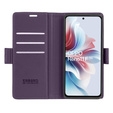 Case for Oppo Reno 11F, ERBORD Glossy Litchi, wallet with flap, purple