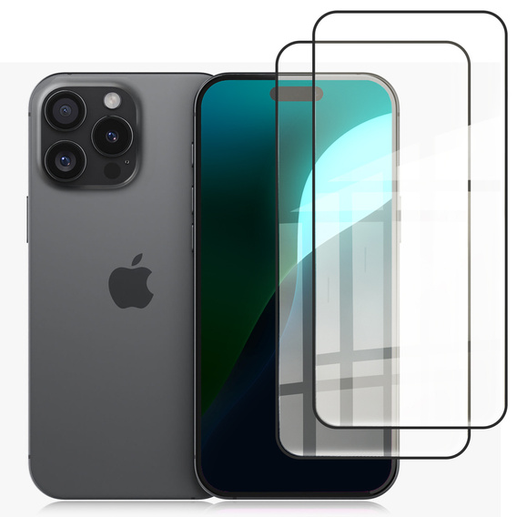 2x Tempered Glass ERBORD 3D for iPhone 16 Pro Max full display