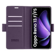 Case for Oppo Reno 13F / Oppo Reno 13FS, ERBORD Glossy Litchi, wallet with flap, purple