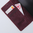 Case for iPhone 15 Pro Max, ERBORD Vintage, wallet with flap, red