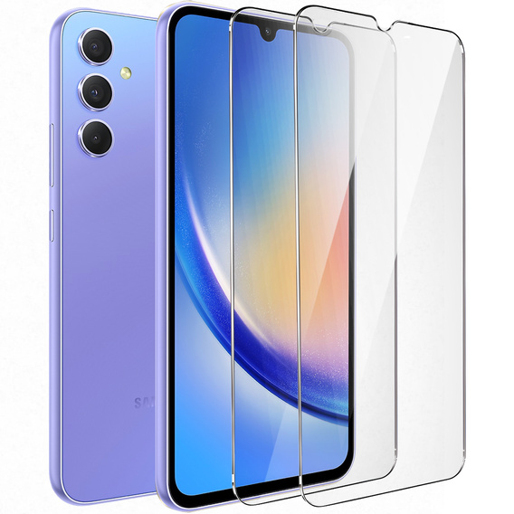 2x Szkło Hartowane do Samsung Galaxy A34 5G, ERBORD 9H Hard Glass, szybka