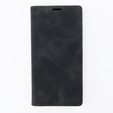 Case for iPhone 15, ERBORD Vintage, wallet with flap, black