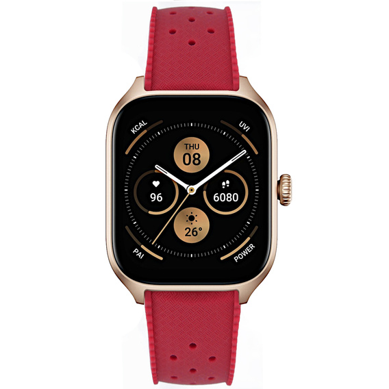 Pasek Silikonowy ERBORD Uniwersalny 20mm, Tropic, czerwony / czarna klamra