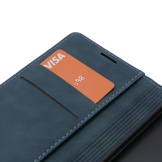 Case for Motorola Edge 40 Neo, ERBORD Vintage, wallet with flap, blue