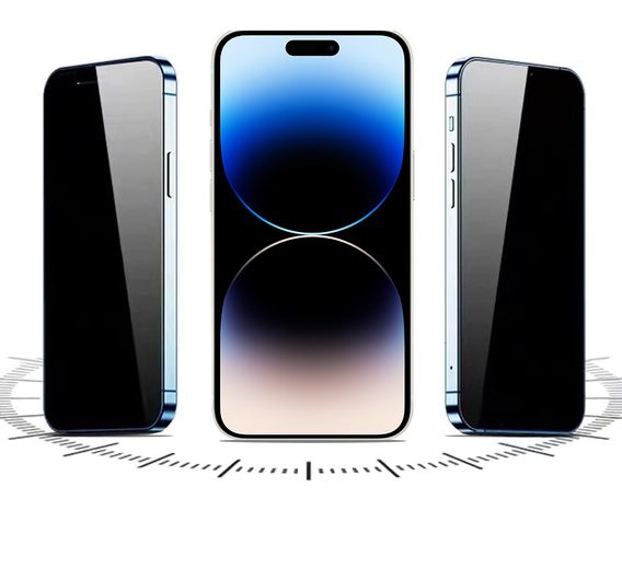 2x Szkło Hartowane prywatyzujące do iPhone 14 Pro Max, ERBORD 9H Easy App Anti-Peep