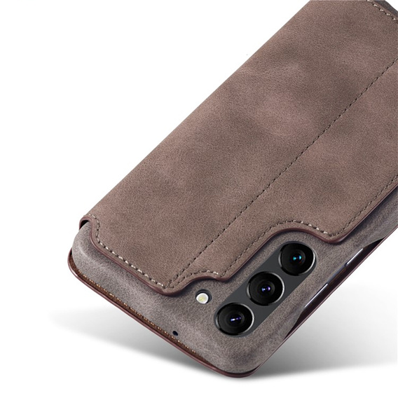 Etui z klapką do Samsung Galaxy S23, ERBORD Retro, brązowe