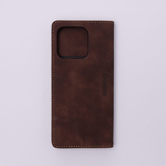 Etui do Xiaomi Redmi 12C, ERBORD Vintage portfel z klapką, kawowe