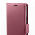 Case for Oppo Reno 11F, ERBORD Glossy Litchi, wallet with flap, red