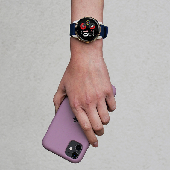 Pasek Silikonowy ERBORD Uniwersalny 20mm, Dual Color, niebieski / srebrna klamra