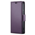 Etui do Oppo Reno 14 F / 14 FS, ERBORD Glossy Litchi, portfel z klapką, fioletowe