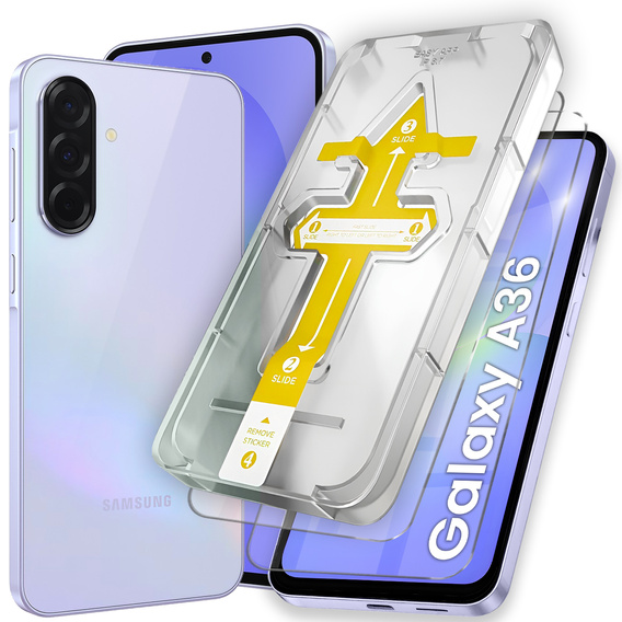 2x Tempered Glass for Samsung Galaxy A36, ERBORD Easy App Full Screen Protector