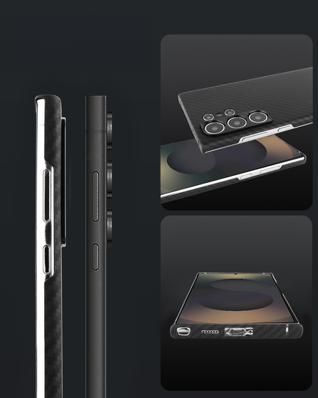 Case for Samsung Galaxy S25 Ultra, ERBORD Full Kevlar, for MagSafe, black