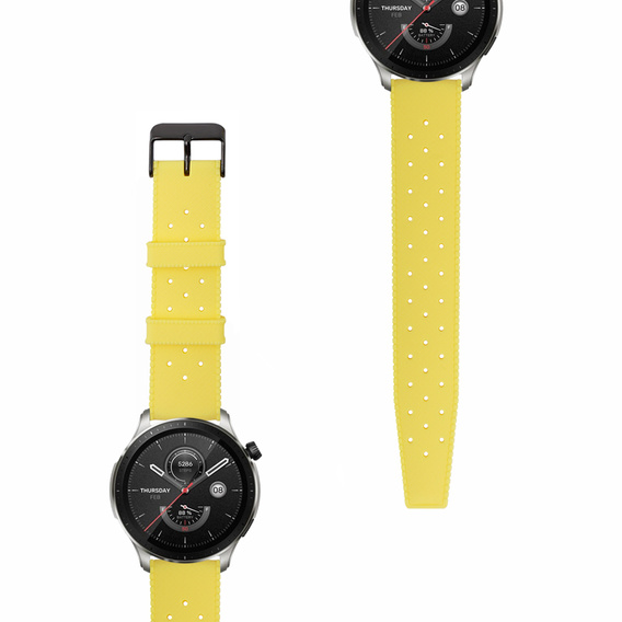 Pasek Silikonowy ERBORD Uniwersalny 22mm, Tropic, Żółty / czarna klamra