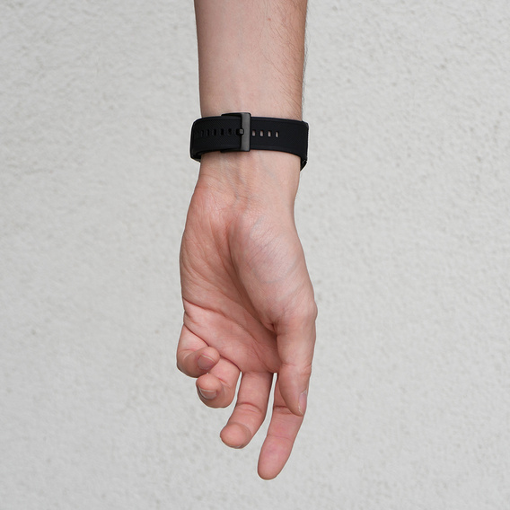 ERBORD Universal Silicone Strap 22mm, Dual Color, black / black buckle