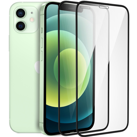 2x Tempered Glass for iPhone 12 Mini, ERBORD 3D full display