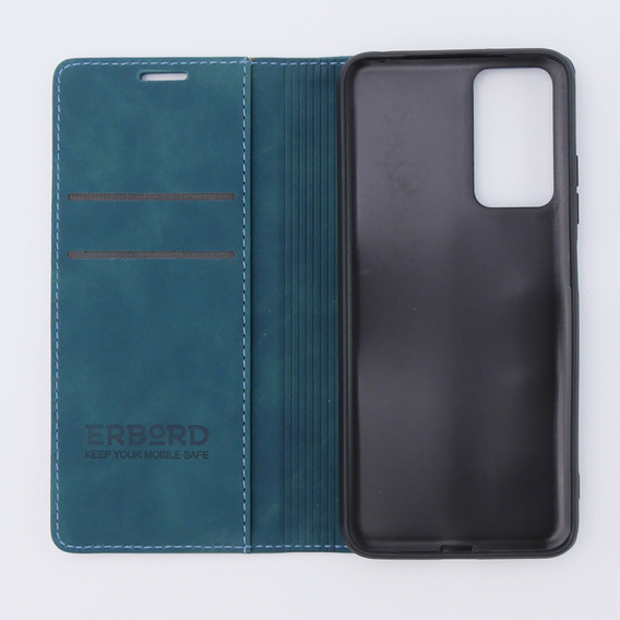 Case for Xiaomi Redmi Note 12S, ERBORD Vintage, wallet with flap, blue