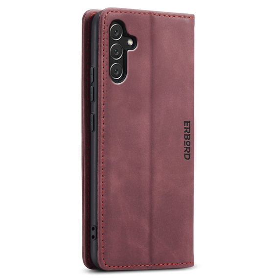 Case for Samsung Galaxy A54, ERBORD Vintage, wallet with flap, red