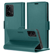 Case for Motorola Moto G24 Power, ERBORD Glossy Litchi, wallet with flap, green