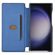Etui z klapką do Samsung Galaxy S23 Ultra, ERBORD Retro, niebieskie