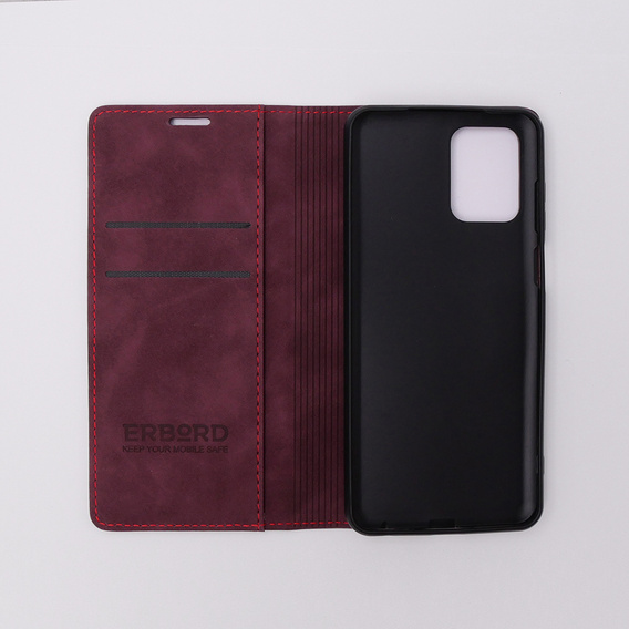 Case for Motorola Moto E13 4G, ERBORD Vintage, wallet with flap, red