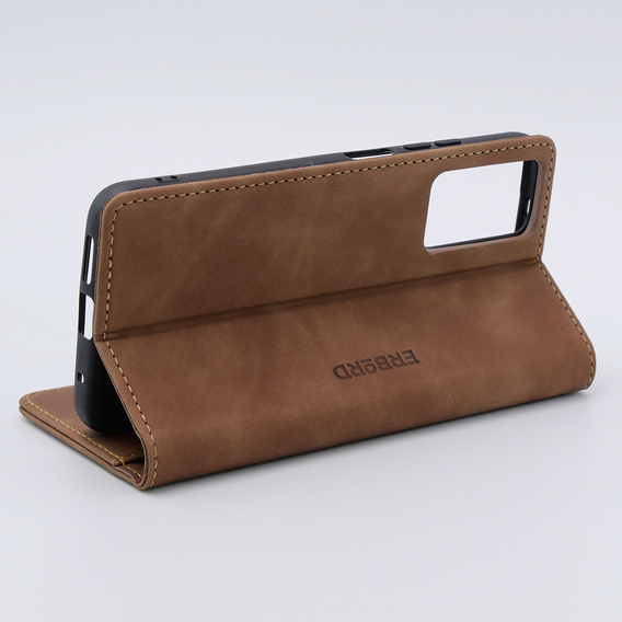 Case for Xiaomi Redmi Note 12S, ERBORD Vintage, wallet with flap, brown