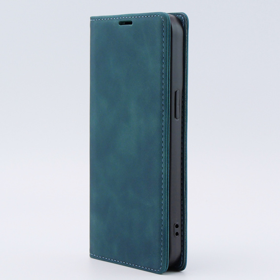 Case for iPhone 15 Pro, ERBORD Vintage, wallet with flap, blue