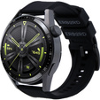 ERBORD Universal Silicone Strap 22mm, Dual Color, black / black buckle