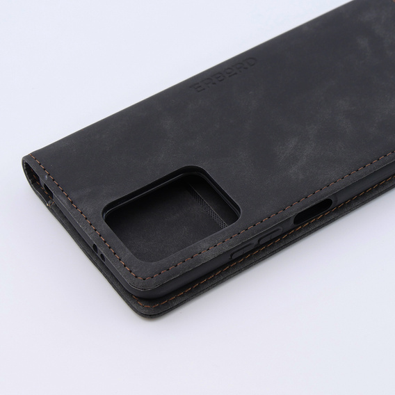 Case for Xiaomi Redmi Note 12 5G / Poco X5 5G, ERBORD Vintage, wallet with flap, black