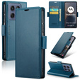Case for Motorola Edge 60 / 60 Fusion, ERBORD Glossy Litchi, wallet with flap, blue