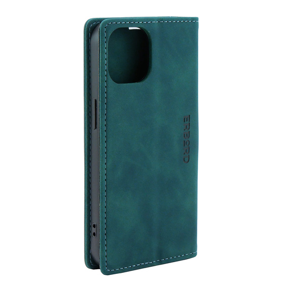 Case for iPhone 15, ERBORD Vintage, wallet with flap, blue