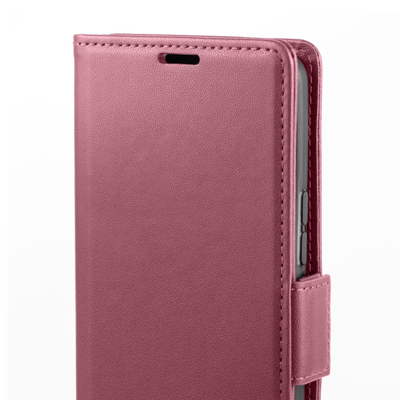 Case for Motorola Edge 60 / 60 Fusion, ERBORD Glossy Litchi, wallet with flap, red