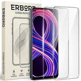 2x Tempered Glass for Realme 8 5G, ERBORD 9H Hard Glass for phone screen