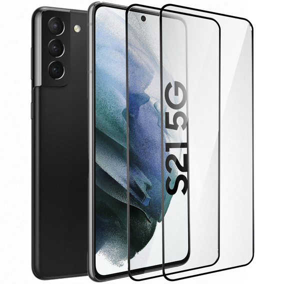 2x Szkło Hartowane do Samsung Galaxy S21, ERBORD 3D pełne, szybka na cały ekran