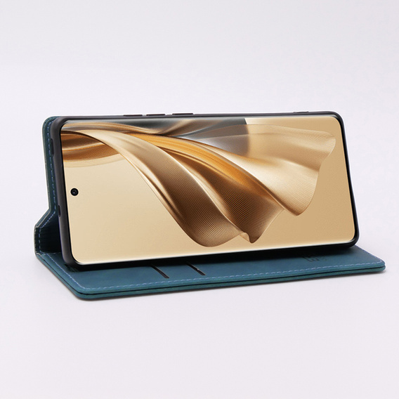 Case for Oppo Reno 10 / 10 Pro, ERBORD Vintage, wallet with flap, blue