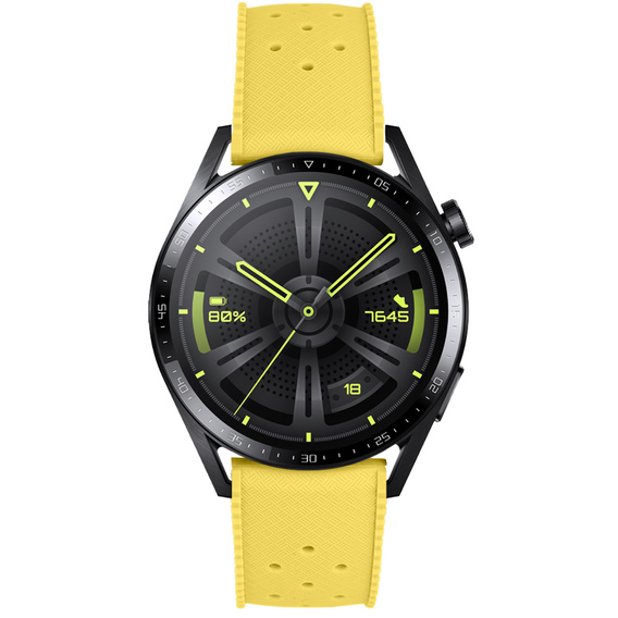 Pasek Silikonowy ERBORD Uniwersalny 22mm, Tropic, Żółty / czarna klamra