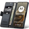 Etui do Motorola Edge 60 Pro, ERBORD Glossy Litchi, portfel z klapką, czarne