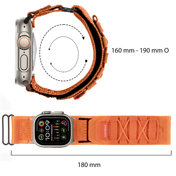 ERBORD Runner Nylon Strap for Apple Watch 1/2/3/4/5/6/7/8/9/SE/ULTRA/ULTRA 2 42/44/45/49MM