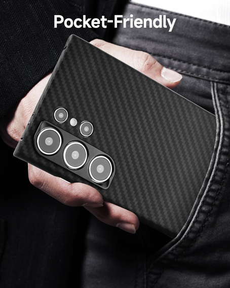 Etui do Samsung Galaxy S24 Ultra, ERBORD Full Kevlar, do MagSafe, czarne