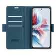 Case for Oppo Reno 11F, ERBORD Glossy Litchi, wallet with flap, blue