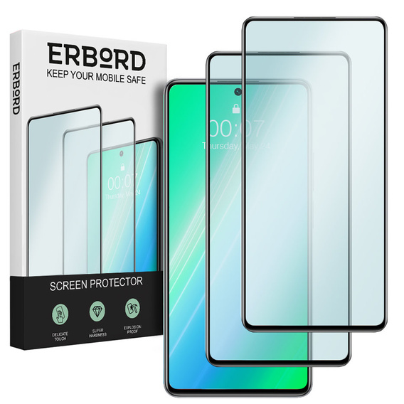 2x Tempered Glass for Xiaomi 11T/11T Pro, ERBORD 3D full display