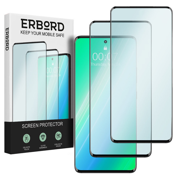 2x Tempered Glass ERBORD 3D for Oppo A38 4G / Oppo A18 4G full display