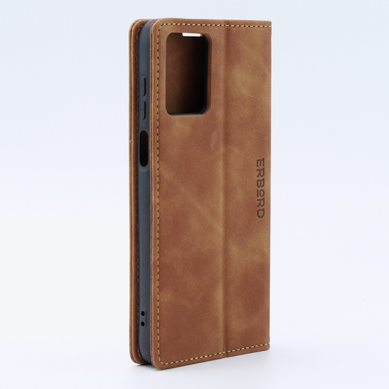 Etui do Motorola Moto G53, ERBORD Vintage portfel z klapką, brązowe
