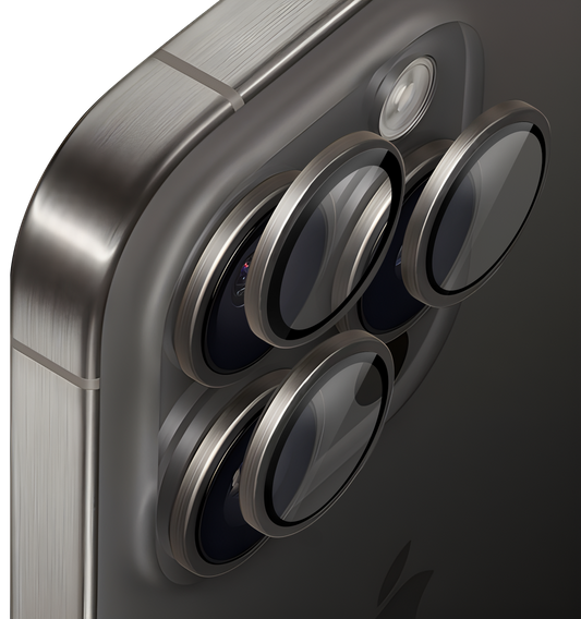 2x ERBORD OPTIK Pro Camera Tempered Glass for iPhone 16 Pro/16 Pro Max / 15 Pro/15 Pro Max/14 Pro/14 Pro Max, titanium