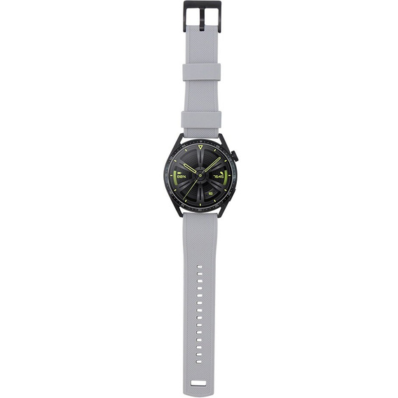 ERBORD Universal Silicone Strap 22mm, Dual Color, grey / black / black buckle