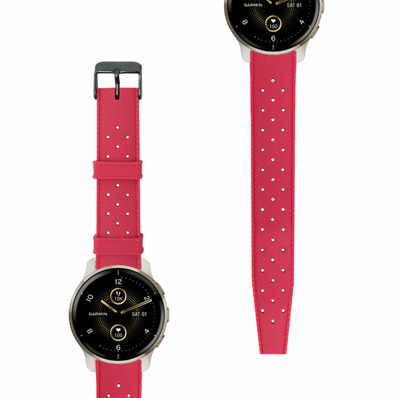 Pasek Silikonowy ERBORD Uniwersalny 20mm, Tropic, czerwony / czarna klamra