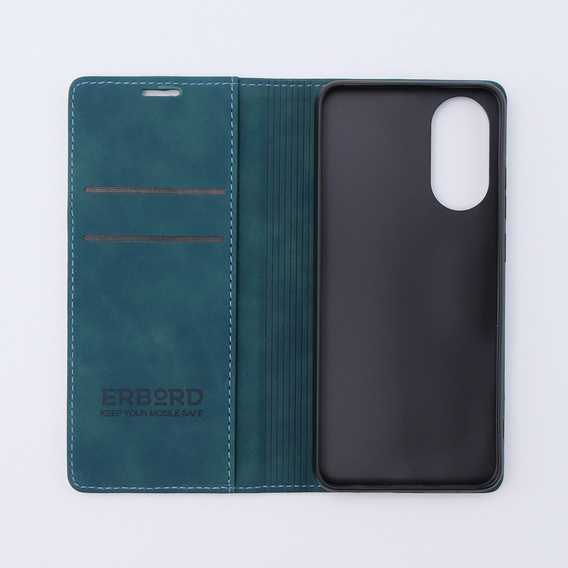 Case for Oppo A78 4G, ERBORD Vintage, wallet with flap, blue